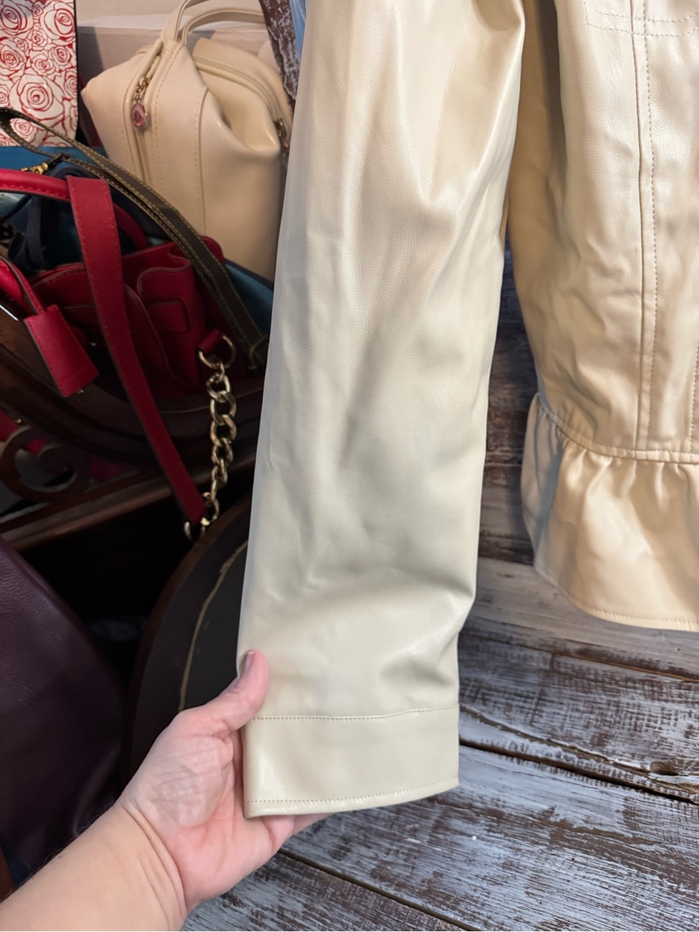 Cato Beige Ruffled-Hem Jacket - Picture 3 of 8